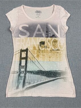 IFSE San Francisco Graphic Rhinestone Tee M Y2K Baby Tee